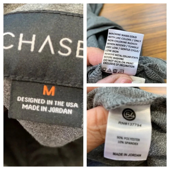 Chase 54 Polo Shirt Men Medium Gray Golf  Work Casual‎ K39 - Picture 6 of 8